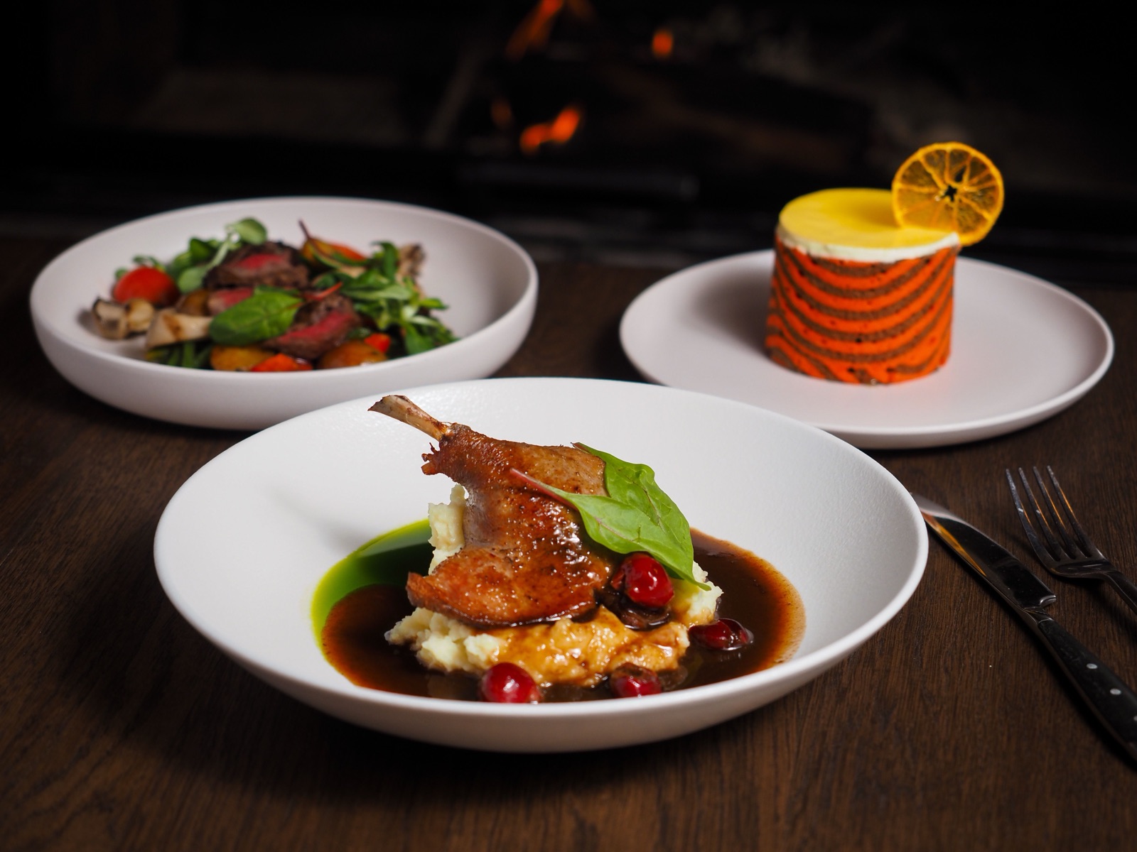 confit de canard med potetmos og mørk saus